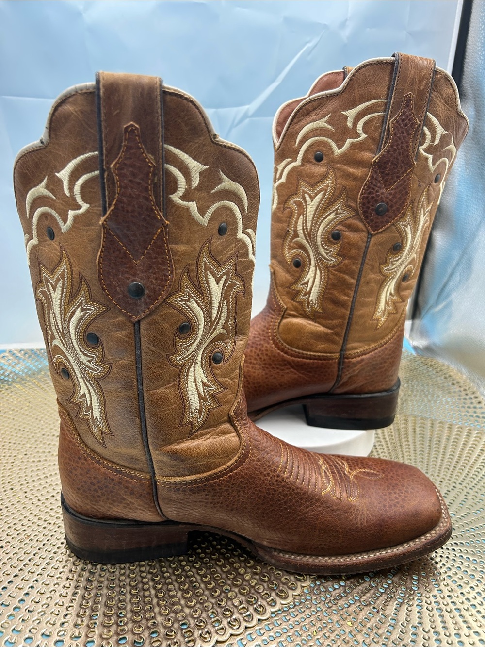 Delpos men 7.5 embroidered Mexican cowboy boots